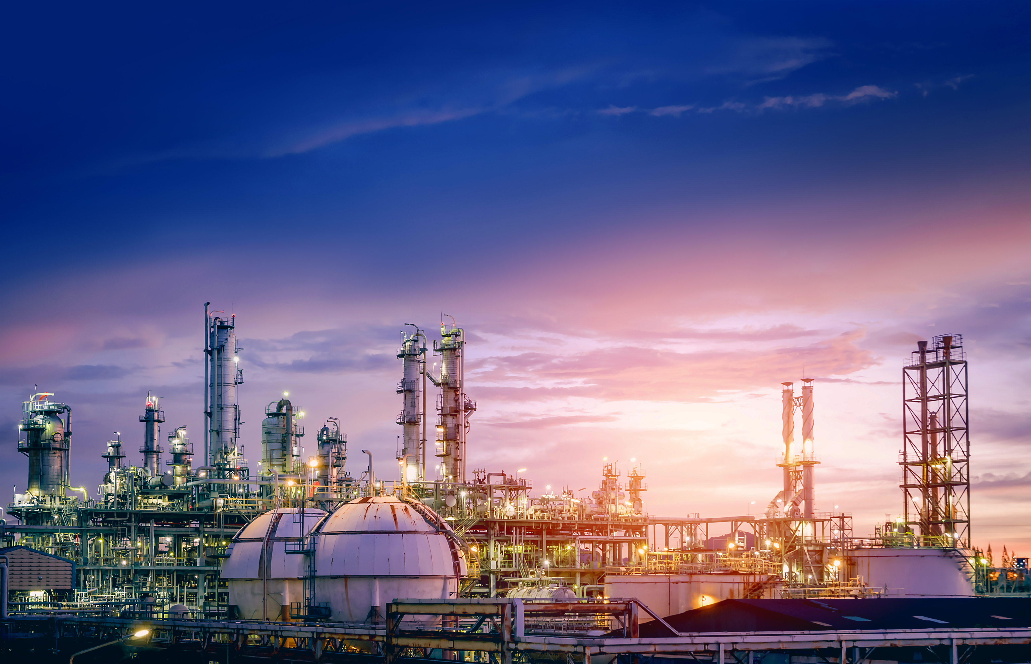 oil-gas-refinery-plant-petrochemical-industry-sky-sunset-factory-with-evening-manufacturing-petrochemical-industrial What is Nitrogen Used for in Various Industries?